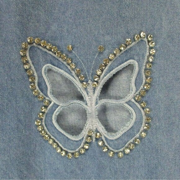 Cider Jeans Womens 2XL Medium Wash High Rise Butterfly Cutout Wide Leg - Picture 2 of 10